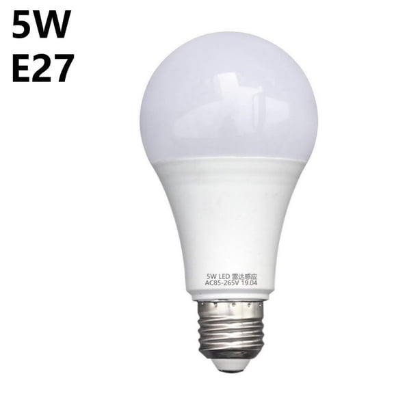 Radar Motion Sensor Light Bulb, E27 LED Bulbs Dusk to Dawn Outdoor Lighting, Auto Motion Detector Light for Garage, Porch, Driveway, Patio,(Daylight 5000k)