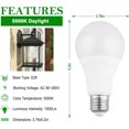 thumbnail image 1 of Radar Motion Sensor Light Bulbs, 5000K Daylight A21 E26 Base 15W(100W Equivalent)1500Lm, Outdoor Motion Light Bulbs Dusk to Dawn Photocell Sensor Auto on/Off for Front Door, Garden, Roadside(2Pack), 1 of 3