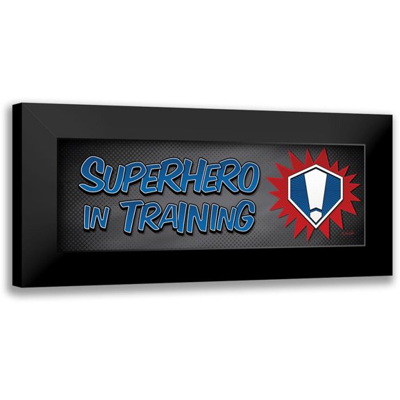 Rader, Lauren 14x7 Black Modern Framed Museum Art Print Titled - Superhero in Training!