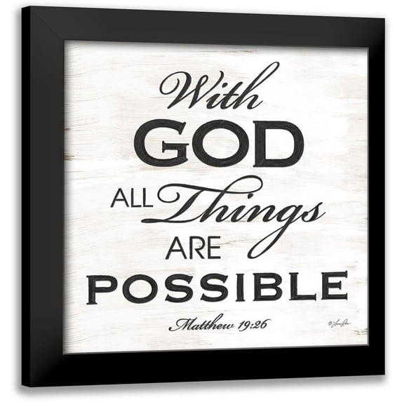 Rader, Lauren 20x20 Black Modern Framed Museum Art Print Titled - All Things are Possible