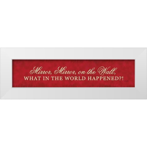 Rader, Lauren 24x9 White Modern Wood Framed Museum Art Print Titled - Mirror, Mirror
