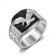 thumbnail image 1 of Radetop Men's Hiphop Ring Jewelry Stainless Steel Rings Size 7-13, Silver, 1 of 4