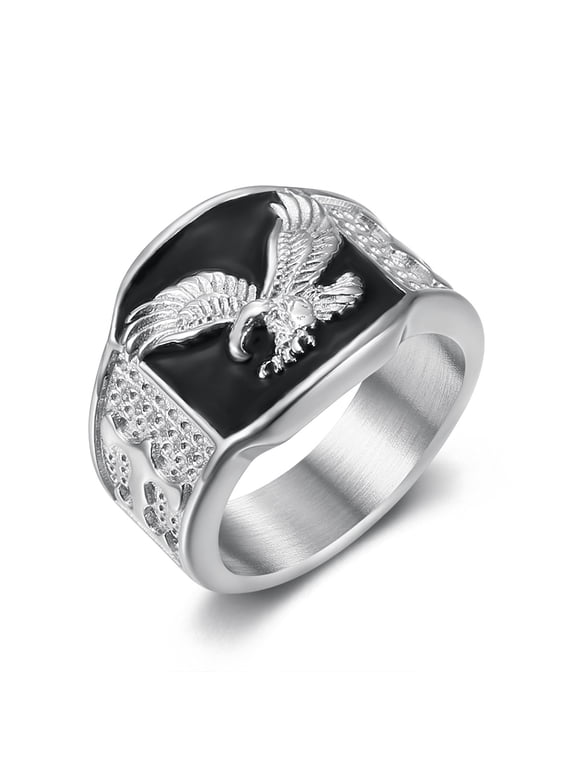 Men's Stainless Steel Jewelry Ring Size 7-13, Silver