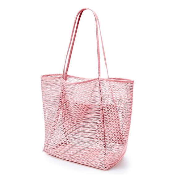 Radetop Beach Mesh Tote Bag for Women, Travel Shopping Handbag