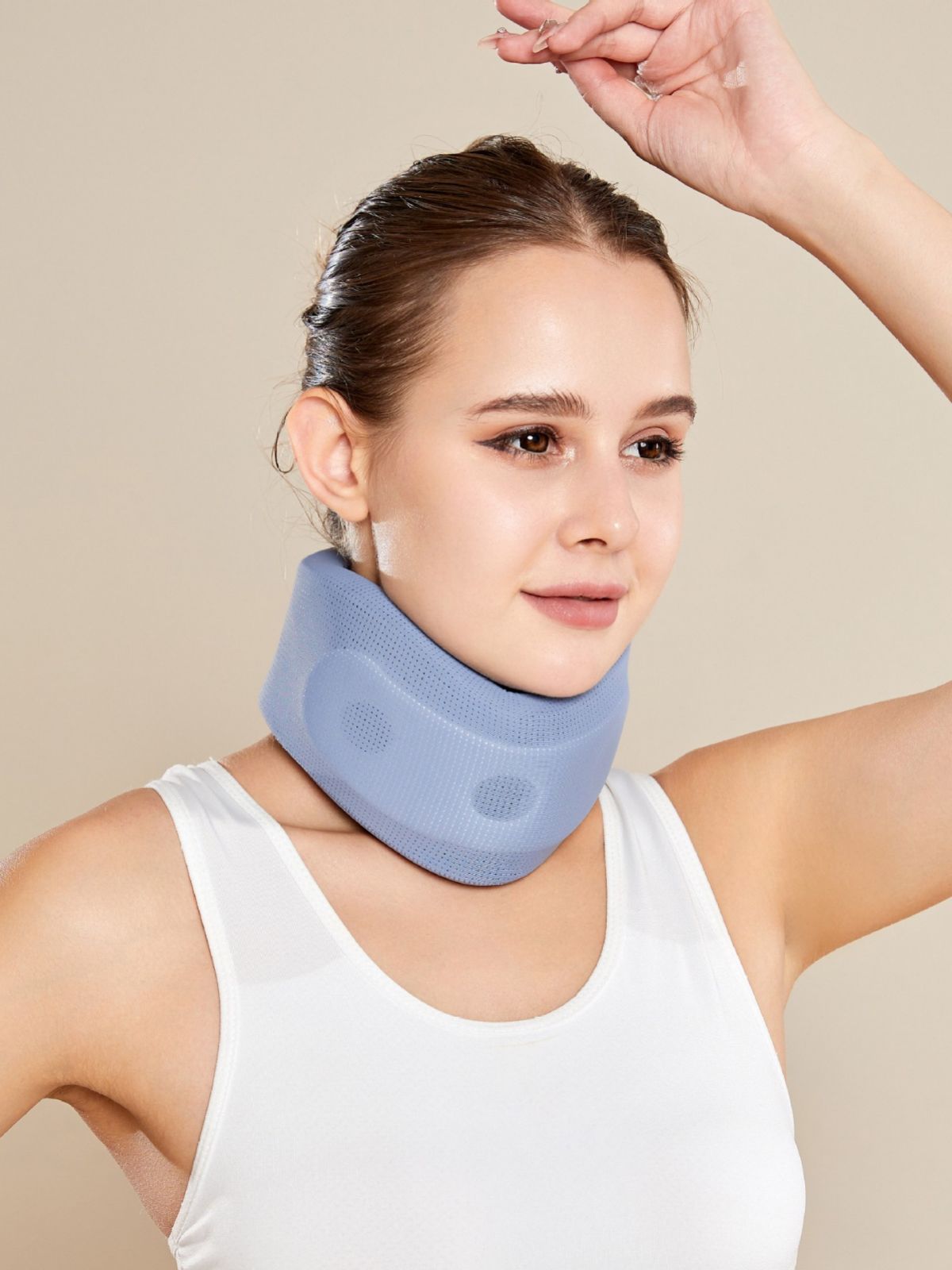 Radetop Neck Brace for Neck Pain and Support, Soft Neck Support Relieves Pain & Pressure in Spine for Women & Men(Blue, L, 20.5" long)