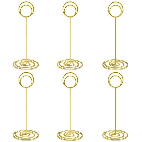 Radezon 10 Pack 8.75 inch Tall Table Number Holders Place Card Holder Table Picture Holder Wire Photo Holder Clips Picture Memo Note Photo Stand (Silver)