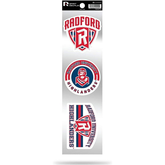 Radford Highlanders Triple Retro Throwback Spirit Decals Flat Vinyl Auto Home Sticker Sheet University of