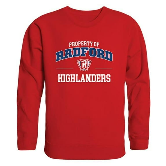 Radford University Property of Crewneck T-Shirt, Red - Extra Large