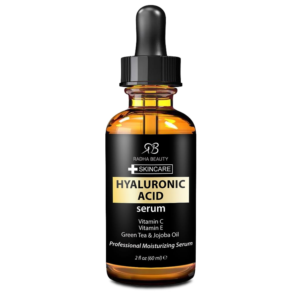Radha Beauty Hyaluronic Acid Serum with Vitamin C and E, 2 fl oz
