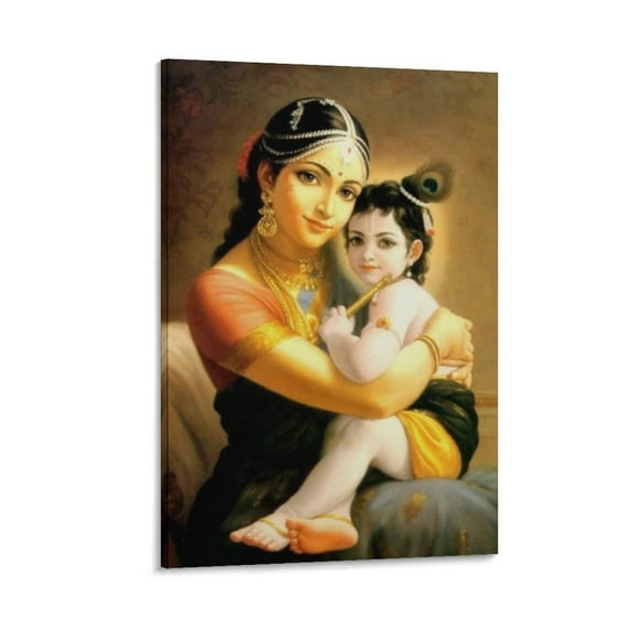 Radha Krishna Baby Poster Posters Wall Art Painting Canvas Gift Living Room Prints Bedroom Decor Poster Artworks 08x12inch(20x30cm)