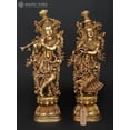 thumbnail image 1 of Radha-Krishna Brass Statue | Divine Couple Sculpture | Hindu Religious Idol | Handmade, 1 of 4
