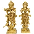 thumbnail image 1 of 6" Radha-Krishna Brass Sculpture | Divine Love Union | Handmade Hindu Artwork, 1 of 2