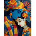 thumbnail image 1 of Radha Krishna Hindu Canvas Indian Religious Gift Living Room Wall Art, 1 of 8