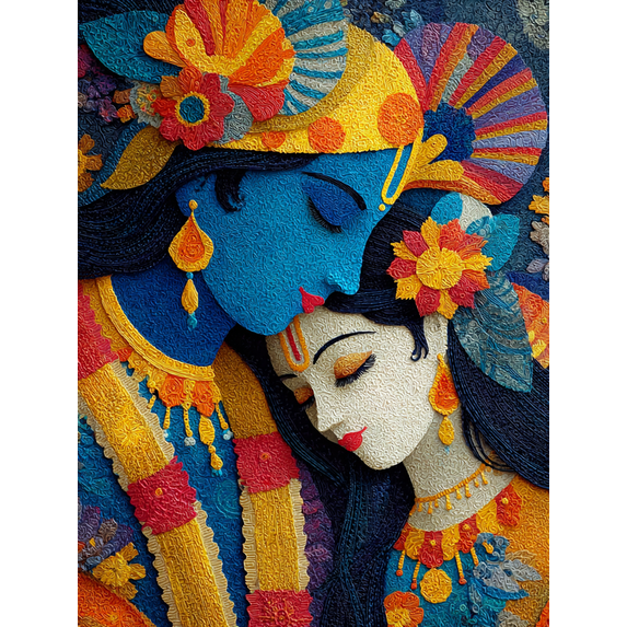 Radha Krishna Hindu Canvas Indian Religious Gift Living Room Wall Art