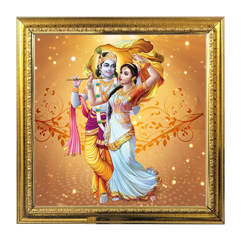 Radha Krishna India God Photo Frame Pooja Hindu Bhagwan Devi Devta ...