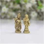 Radha Krishna Statue in Brass Small Radha Krishna Idol Hindu God Goddess Statue Hindu Divine Couple Radhakrishna Sculpture Radha Krishna Murti Indian Home Temple Decor - AtoZ India Cart
