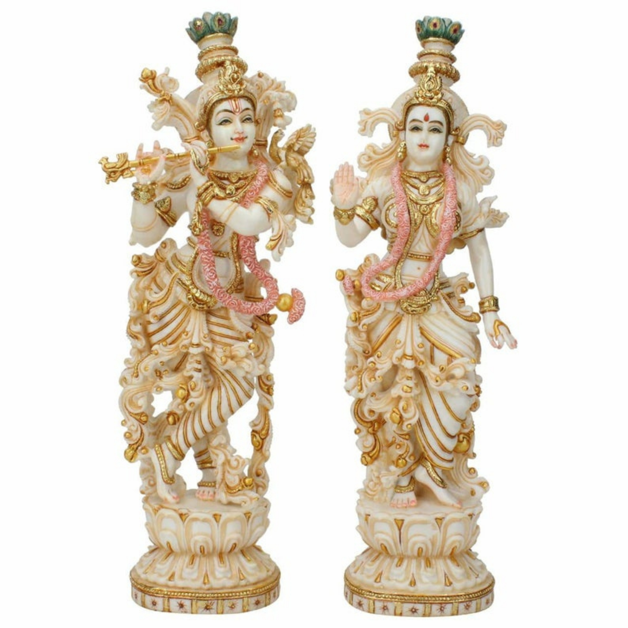Radha Krishna Statue Large 15 Inches Marble Radha Krishna Idol 