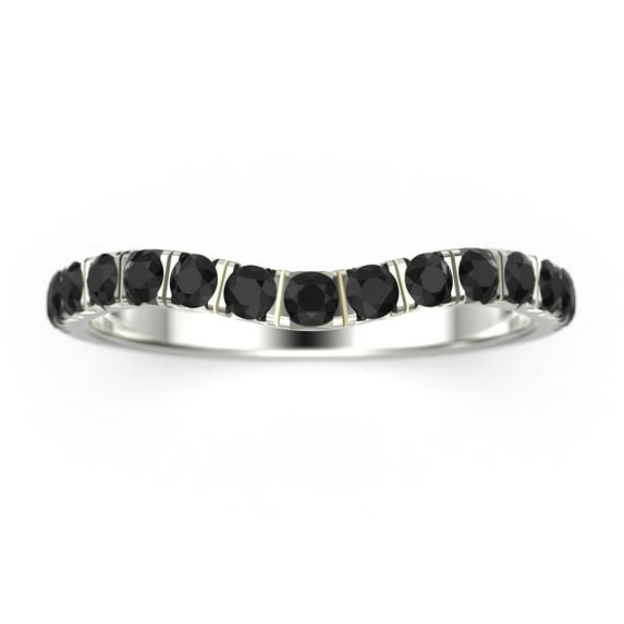 Radhika2 Curved Diamond Ring 18K White Gold Over Silver