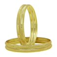 Radhna Brass Delight Bangle Collection Pack Of 8 Gold (3030_2.8