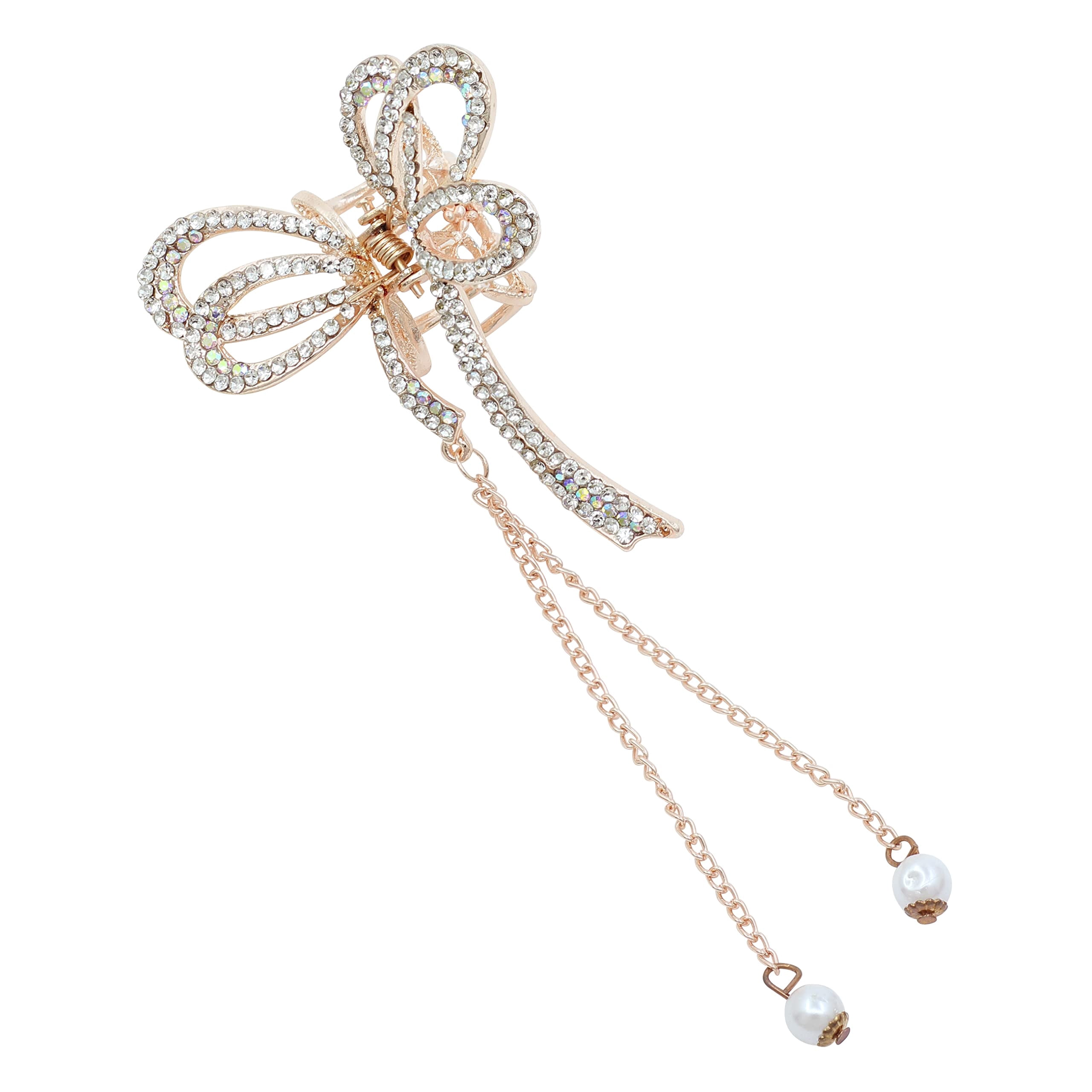 Radhna Designer Pearl Stone Hair Claw Clip | Elegant Pearl Clip for Women & Girls | Pack of 1