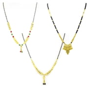 Radhna Indian Traditional Gold Plated Combo Set Of 3 Piece Of Mangalsutra For Women - CM005