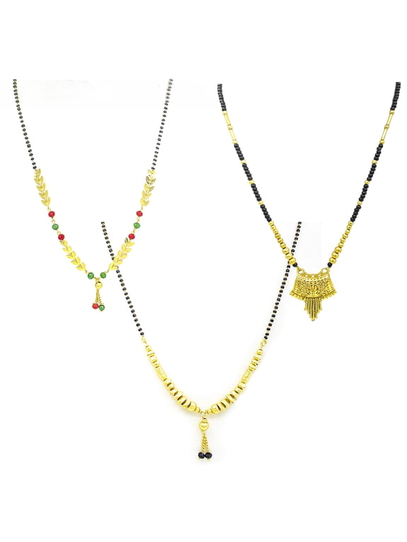 Indian Traditional Gold Plated Combo Set Of 3 Piece Of Mangalsutra For Women - CM005