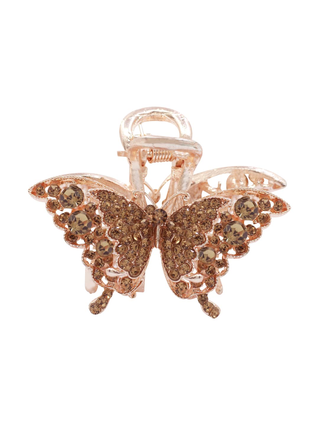 Radhna | Rose Gold Plated Half Hair Claw Clips Clutcher Metal Hair Clip For Women & Girls | Claw Clips