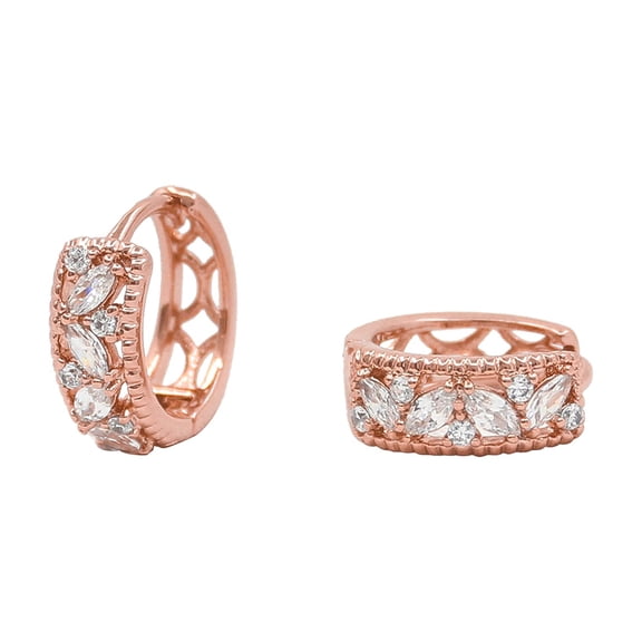 Radhna Round Shape gold plated AD Stone Brass Bali Earring for women