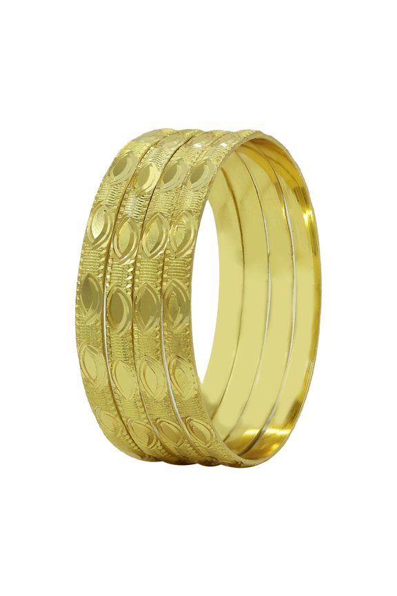Traditional Treasure Bangle Set Of 4 - Gold (6068_2.6) | Crafted For Her With An Affection For Artistry
