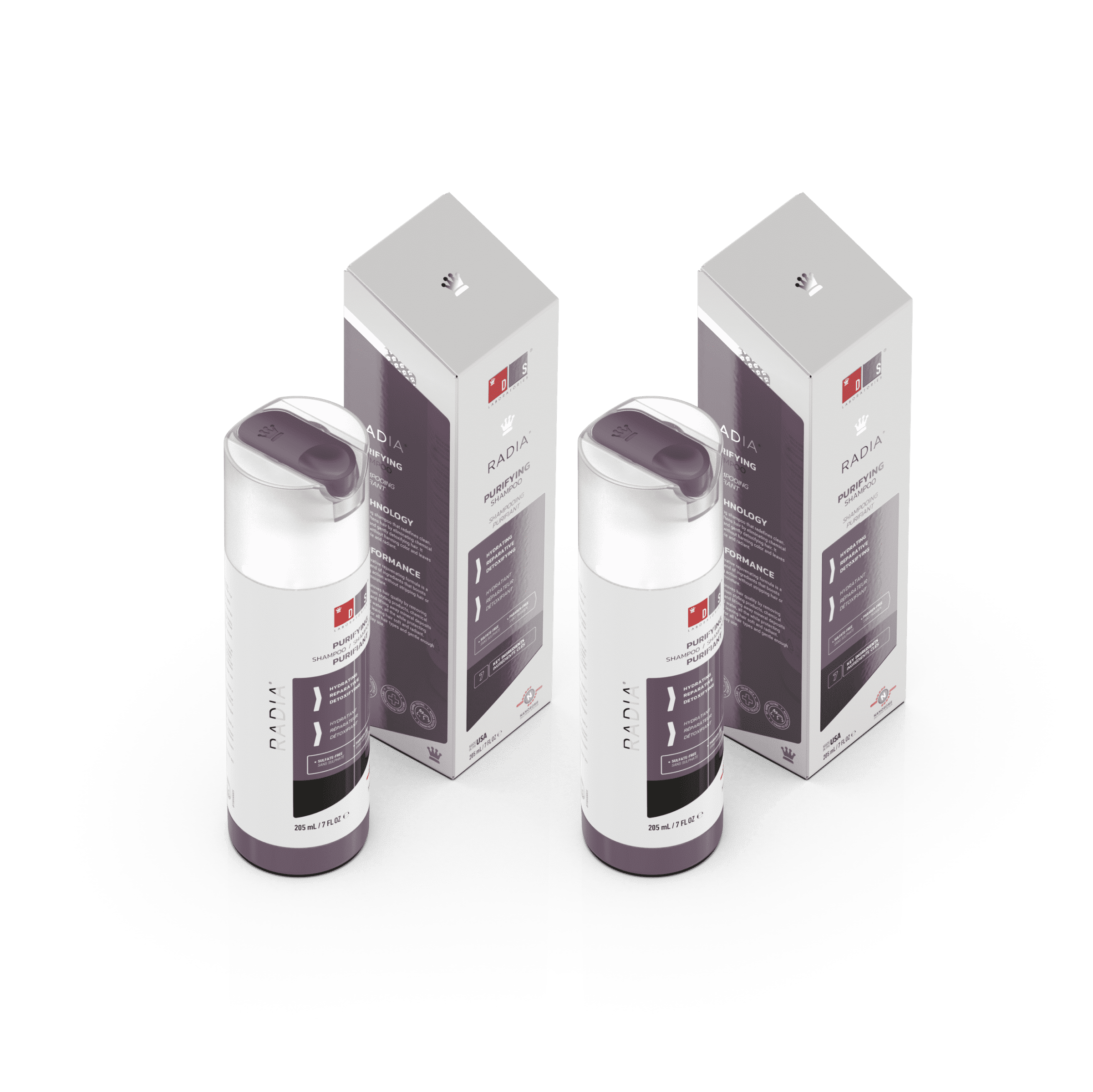 Radia Purifying Shampoo (2 Pack) for Hair Detox, Removes Build Up, UV Protectant Shampoo and Hydrates Hair