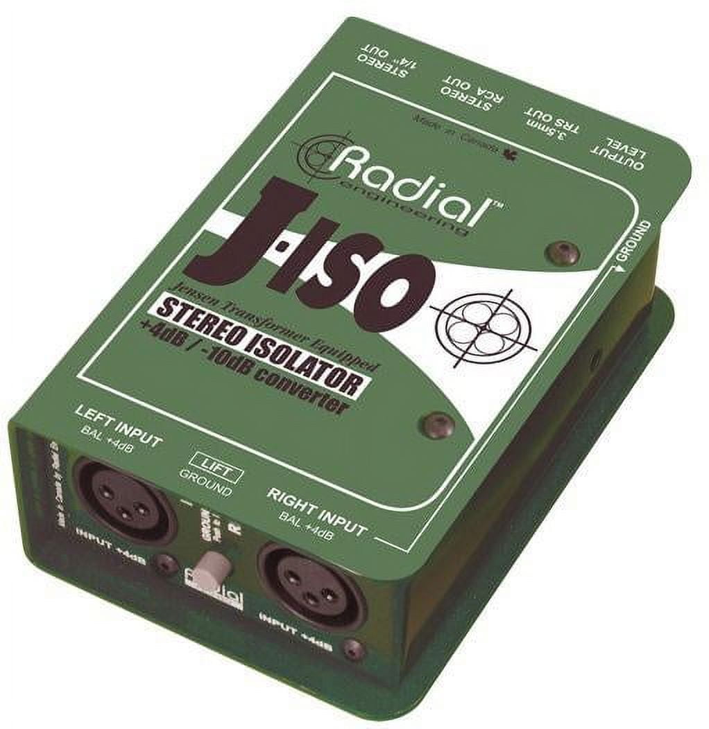 Radial Engineering J-ISO Jensen Transformer Equipped Stereo Isolator +4dB to -10dB Converter