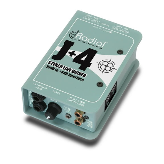 Radial Engineering J+4 Stereo Line Driver -10dB to +4dB Interface