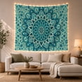 thumbnail image 1 of Radial Mandala on a Teal Background, Calming Boho for Decor Lovers, Bohemian Wall Art, Housewarming Gift, Tapestry Wall Hanging for Bedroom, Living Room and Dorm, 1 of 7