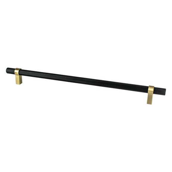 Radial Reign 18 in. CC Bar & Modern Posts Appliance Pull, Matte Black & Brushed Gold