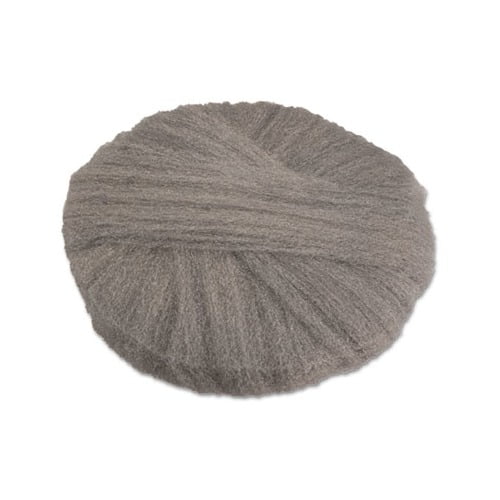 Radial Steel Wool Pads Grade 2 Coarse: Stripping/Scrubbing, 20", Gray, 12/CT
