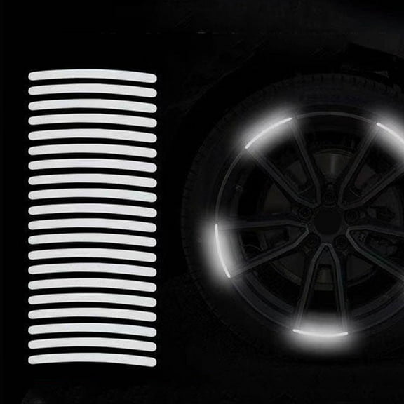 Radiance 20pcs Car Wheel Hub Reflective Sticker Safety Night Tire Decal Rim Strip