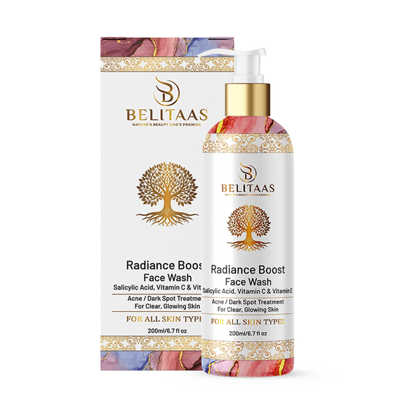 Belitaas Vitamin C Face Wash 6.76 fl oz (200ml) | Salicylic Acid & Aloe Vera | Deep Cleansing & Acne Control | SLS-Free, Plant-Based Formula, with Honey & Vitamin E | For All Skin Types, Vegan