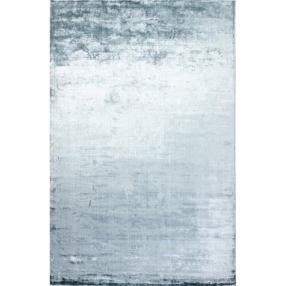 Radiance Collection Solid Contemporary 100 Percent Banana Silk Hand Loomed Area Rug, Sky - 7 ft. 9 in. x 9 ft. 9 in.
