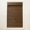 thumbnail image 1 of Radiance Cordless Bamboo Roman Shades for Windows - Flatstick Bamboo Blinds for Semi-Private Light Control - Easy to Lift & Fold Up Window Shades - Driftwood - 27 in. W x 64 in. L - (2216602E), 1 of 11