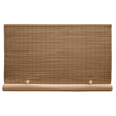 Radiance Cordless Blinds for Outdoor and Indoors, PVC Window Shades for Porch, Woodgrain, 4' x 6'