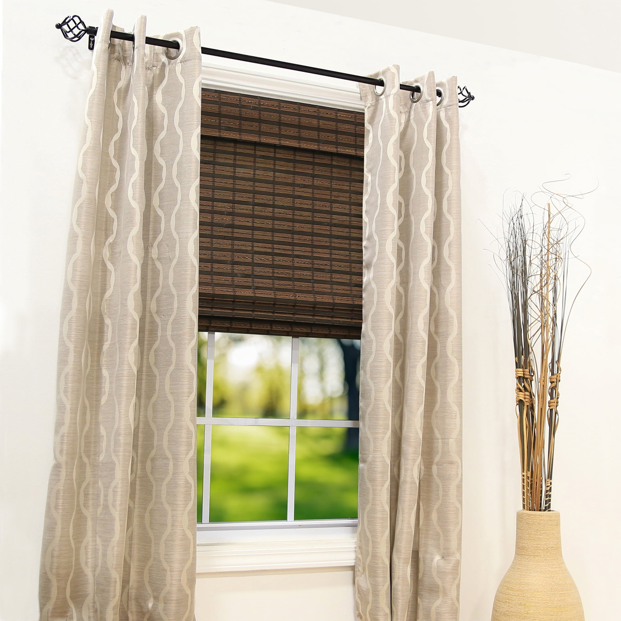 Radiance Cordless Cocoa Havana Flatweave Bamboo Roman Shade for Indoor