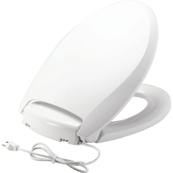 Radiance Elongated Closed Front Toilet Seat with Cover in White
