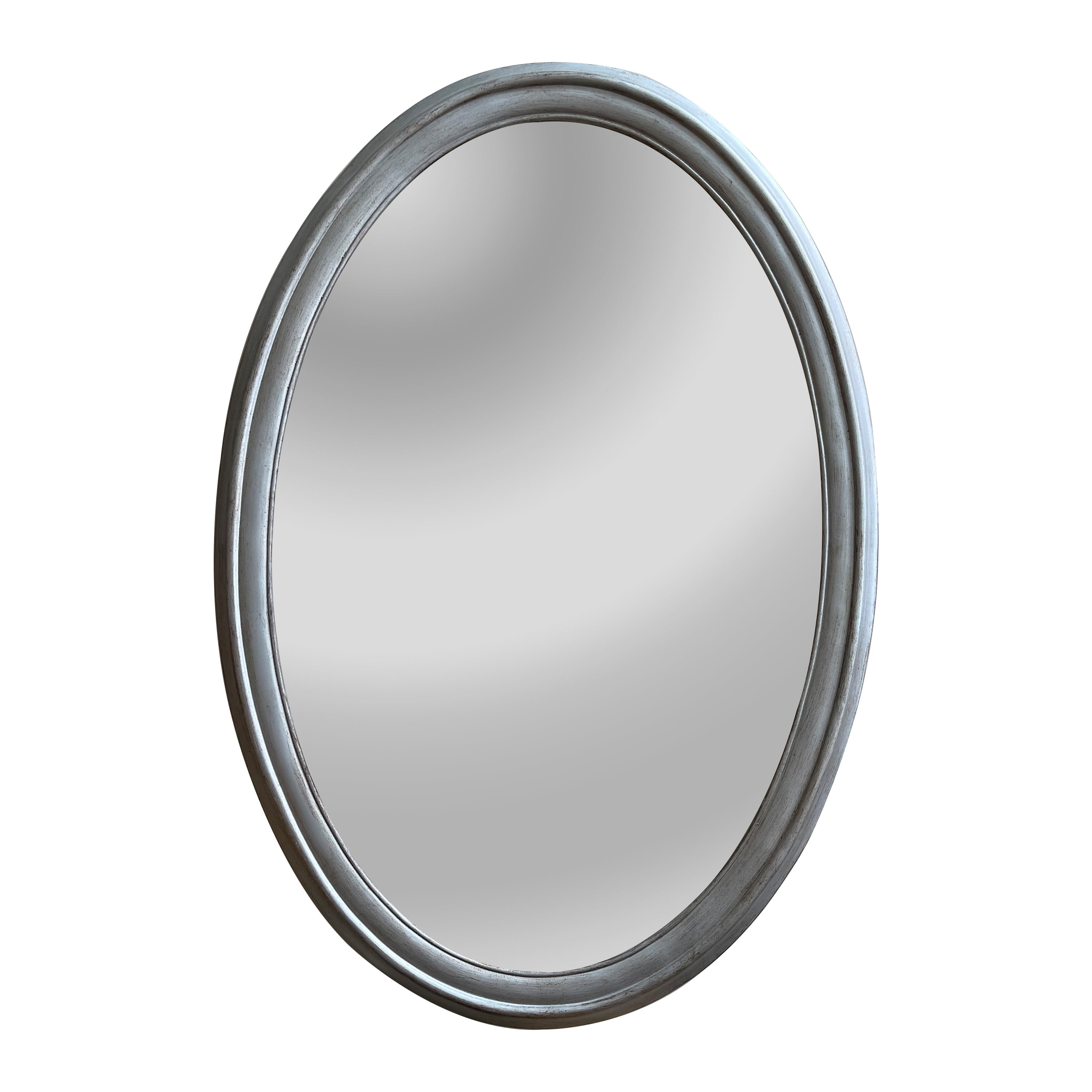 Radiance Goods ContemporaryStyle Silver Finish Oval Wall Mirror 34