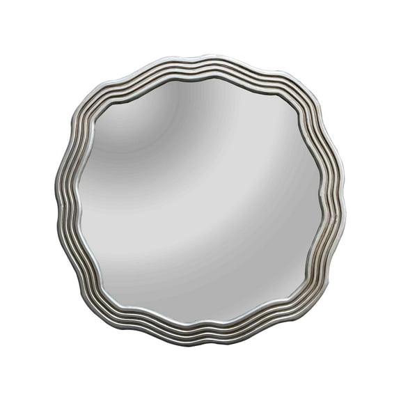 Radiance Goods Contemporary-Style Silver Finish Round Wall Mirror 33" Wide