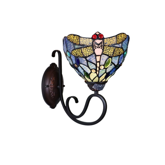 Radiance Goods Dragonfly Tiffany-Style 1 Light Wall Sconce 8" Wide