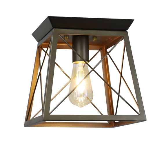 Radiance Goods Farmhouse-Style Two-Toned 1 Light Ceiling Flush Fixture 9" Wide