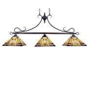 Radiance Goods Mission Tiffany-Style Blackish Bronze 3 Light Island Pendant 47" Wide