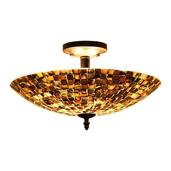 Radiance Goods Mosaic-Style 2 Light Semi-Flush Ceiling Fixture 16" Wide