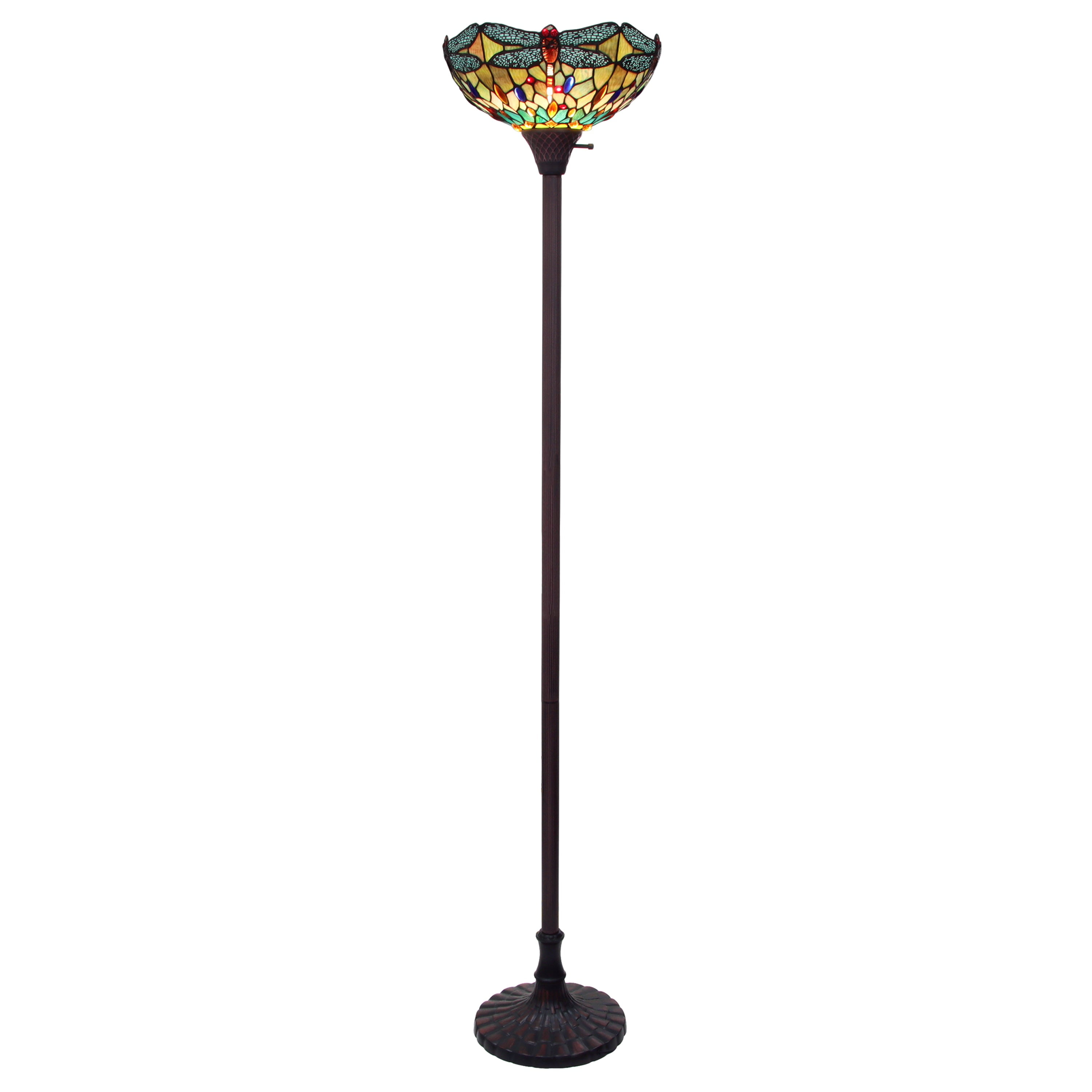 Radiance Goods Tiffany-Style Dark Bronze 1 Light Torchiere Lamp 14" Shade/70 Tall
