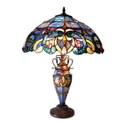 Radiance Goods Tiffany Style Victorian Double lit 3 Light Table Lamp 18" Shade Victorian
